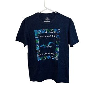 Hollister Blue Short Sleeve Tee with Graphic Design